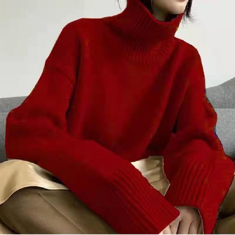 Loose Retro High-End Turtleneck Pullover