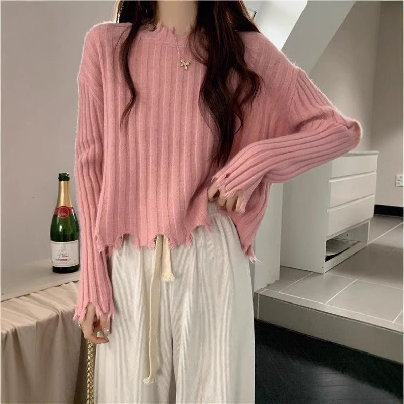 Slim Fit Sweet Lace Collar Pullover