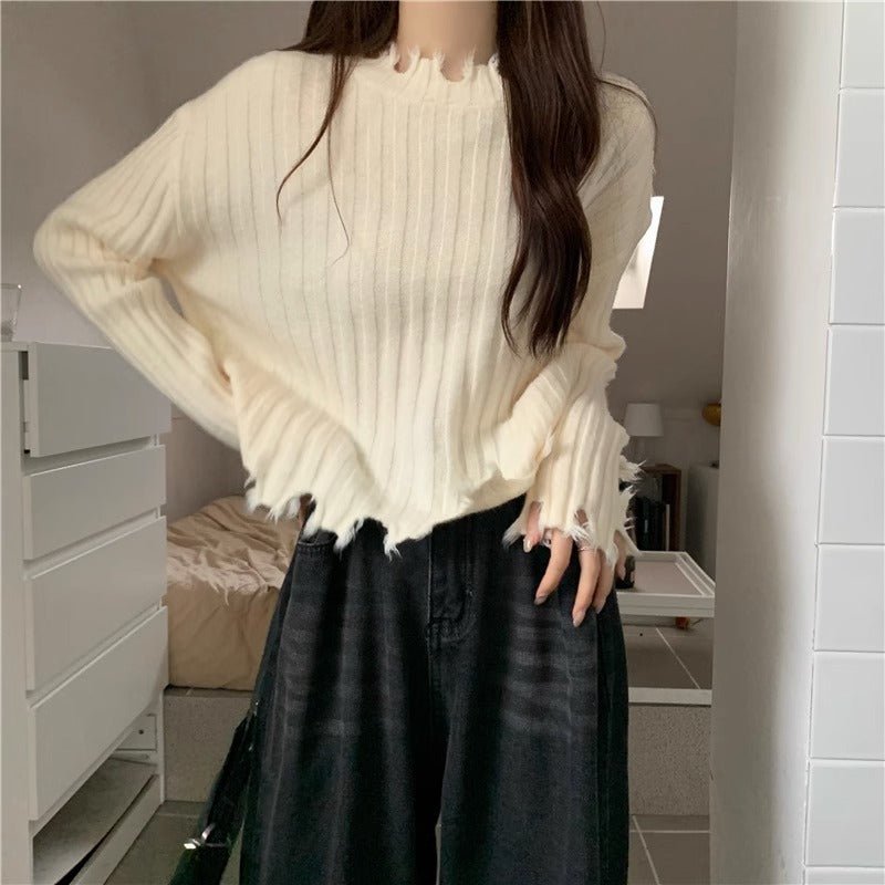 Slim Fit Sweet Lace Collar Pullover