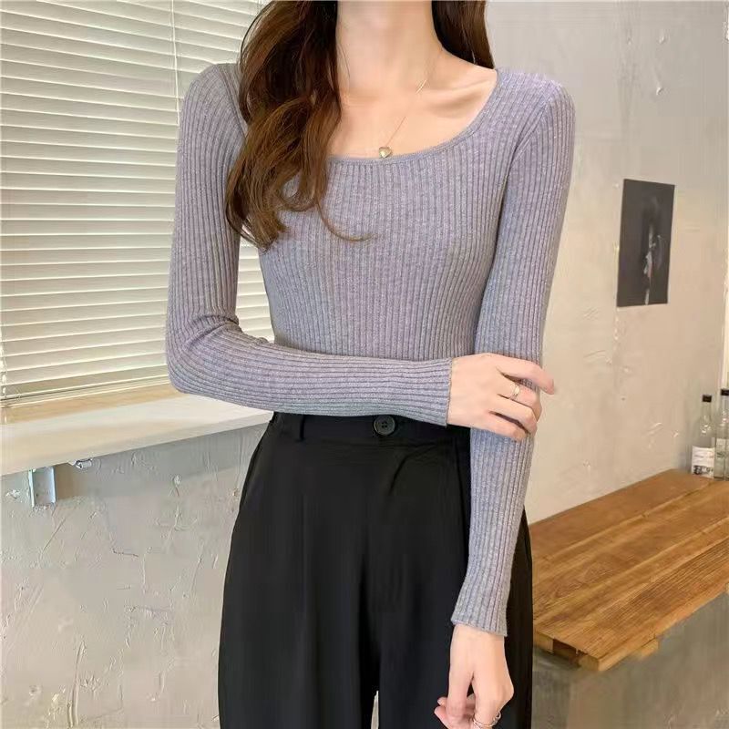 Slim Square Collar Commuter Pullover