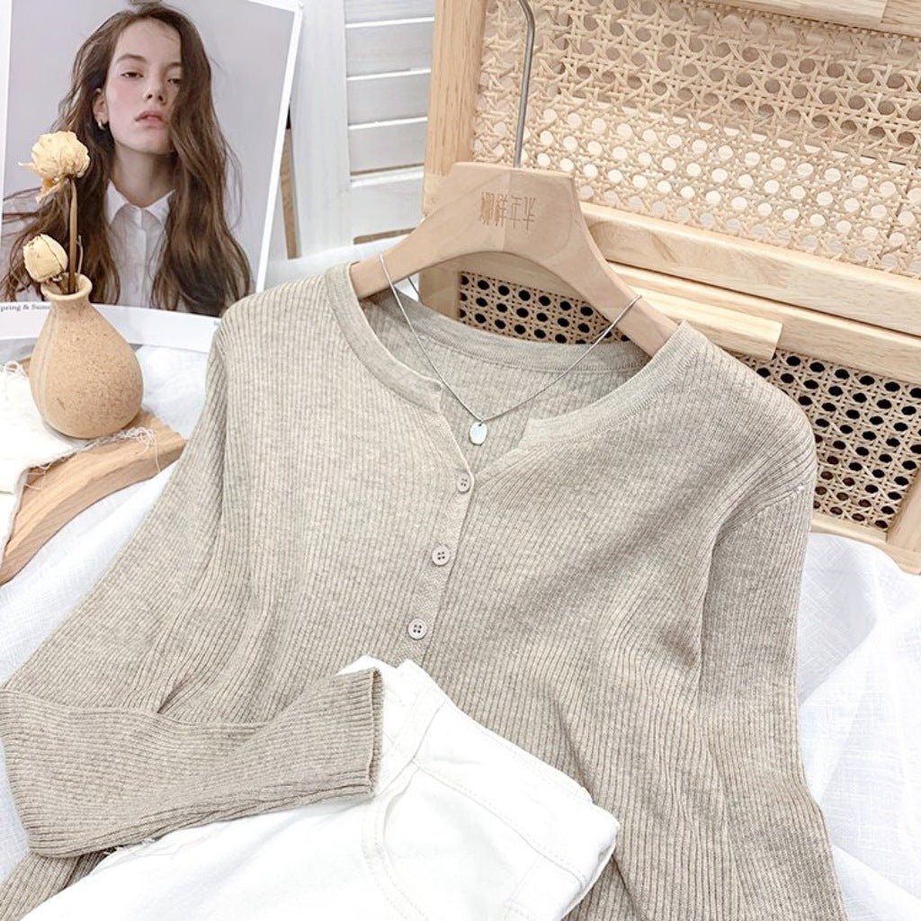 Solid V-Neck Core-Spun Cardigan