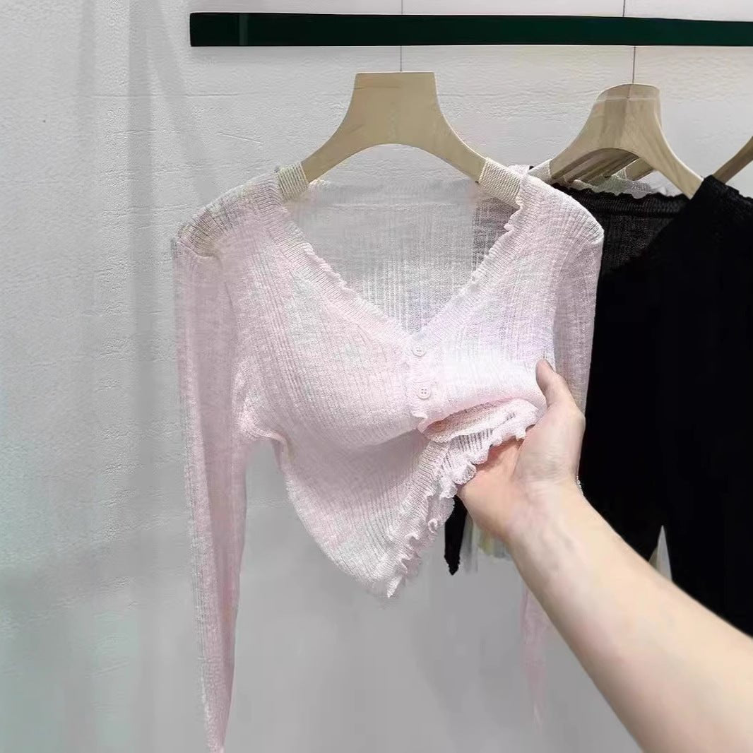 Bamboo Hemp Ruffled Long Sleeve Shirt