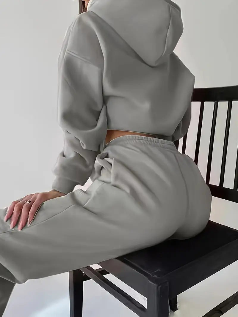 Women's Autumn/Winter New Solid Color Hoodie Set