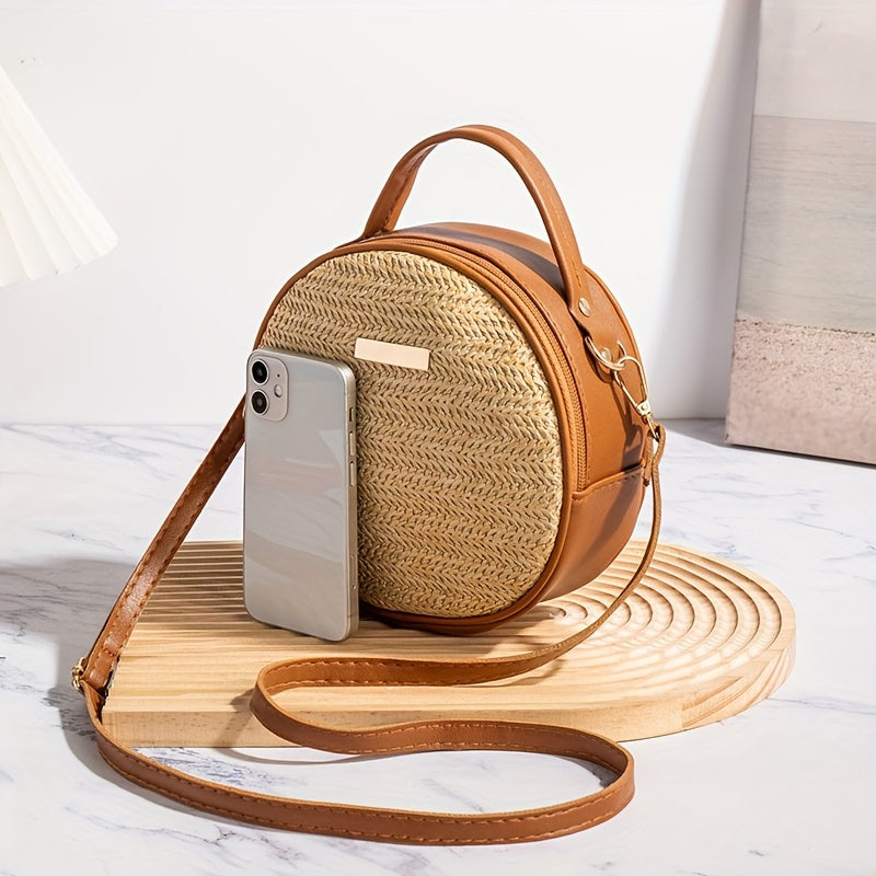 Vintage Woven Straw Beach Tote