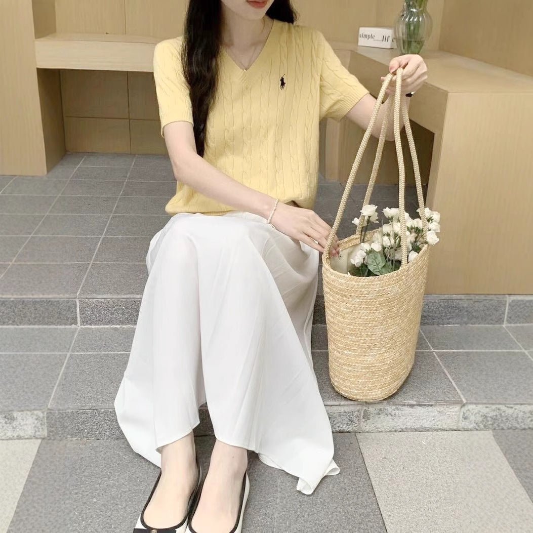 V-Neck Embroidered T-Shirt