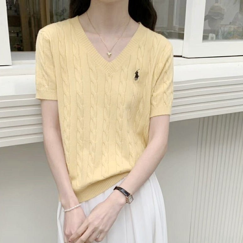 V-Neck Embroidered T-Shirt