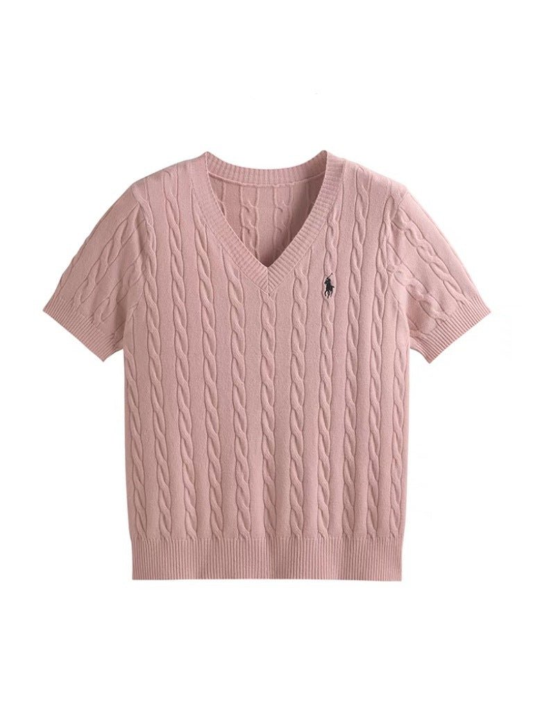 V-Neck Embroidered T-Shirt