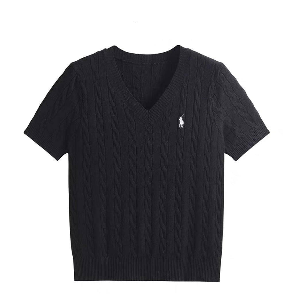 V-Neck Embroidered T-Shirt