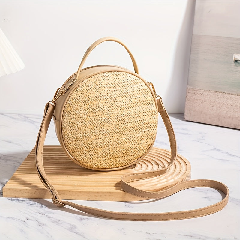 Vintage Woven Straw Beach Tote