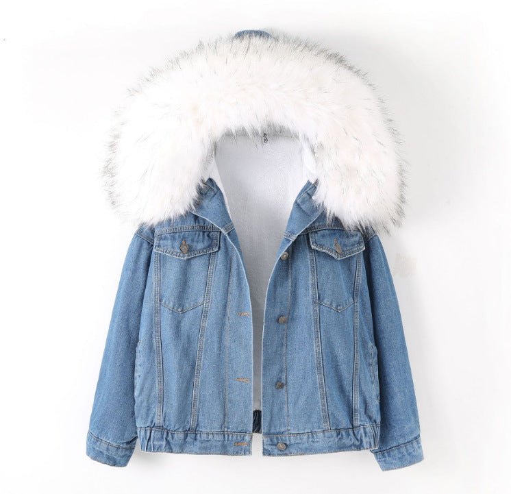 Short Fur Denim Jacket