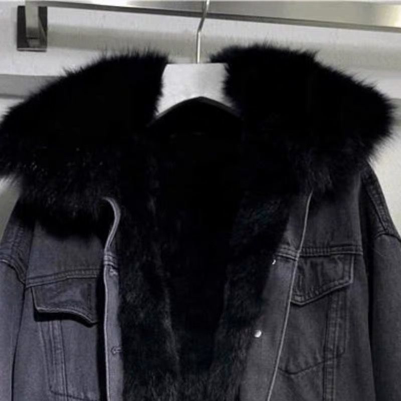 Short Fur Denim Jacket