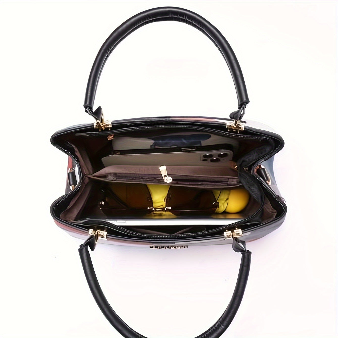 Small Plaid Handbag with Pom-Pom (Multi-Layer)