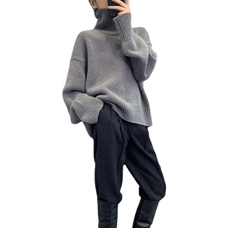 Elegant Loose Turtleneck Pullover