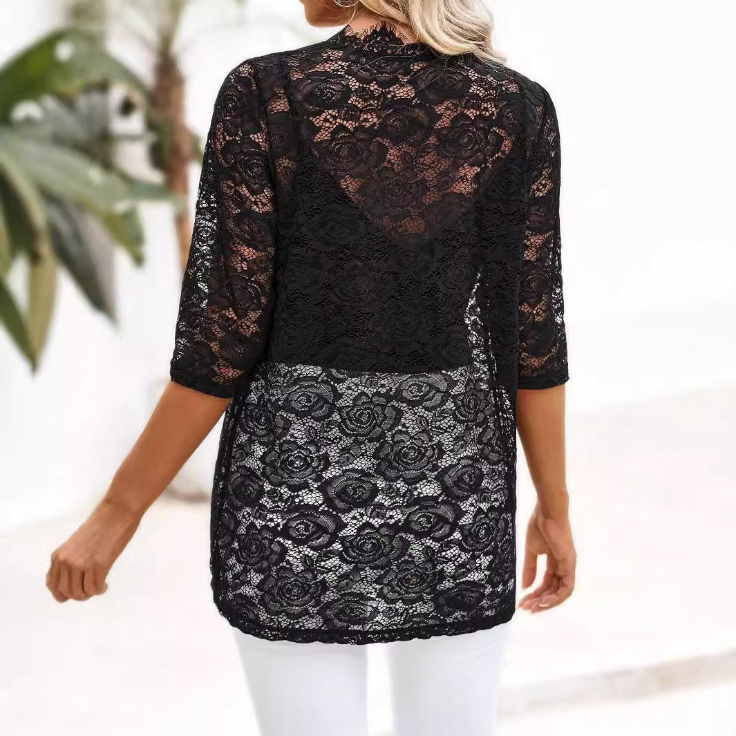 Elegant Lace Splicing Cardigan