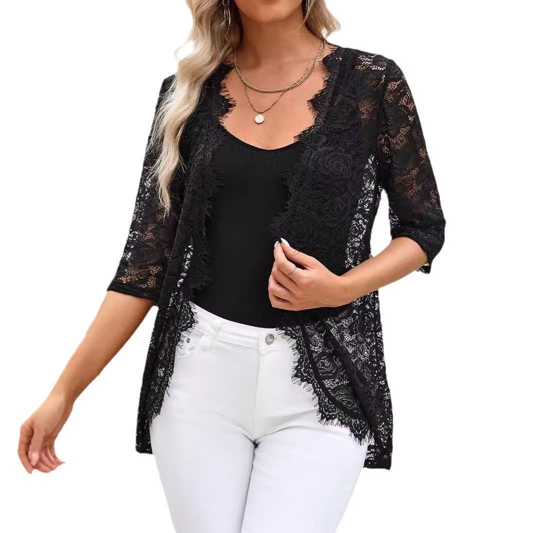 Elegant Lace Splicing Cardigan