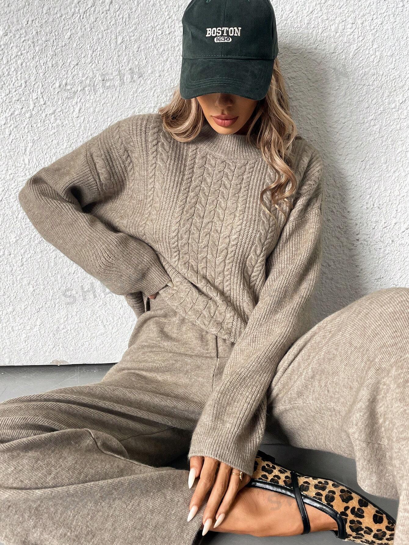 Essnce Loose Crew Neck Sweater & Pants Set