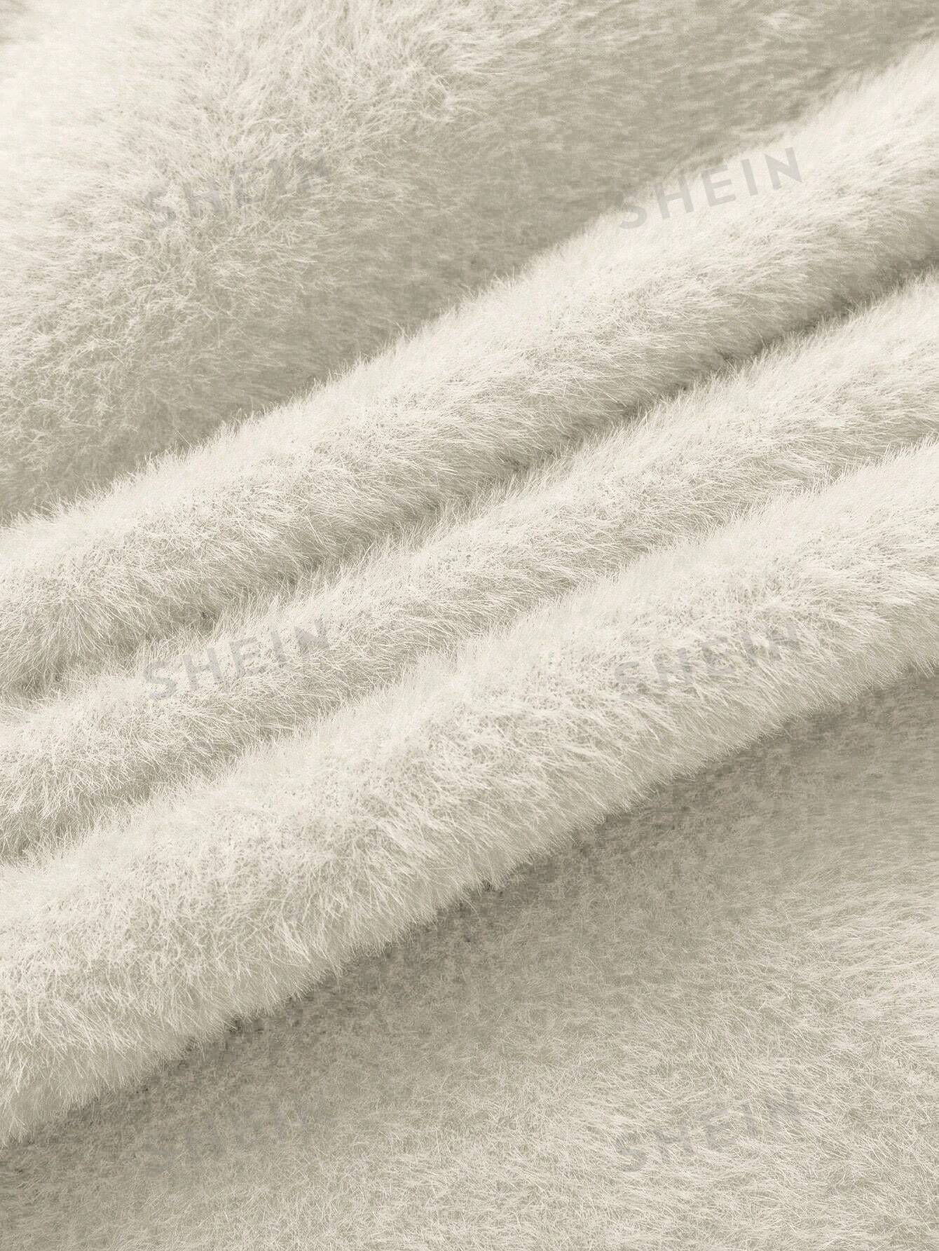 Thick Fluffy Slim High Neck Sweater