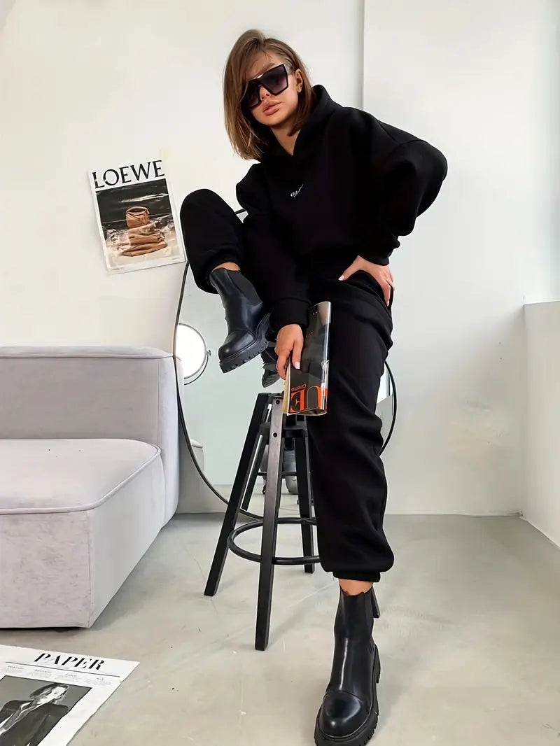 Women's Autumn/Winter New Solid Color Hoodie Set