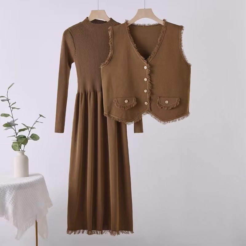 French Tassel Vest & Dress Set