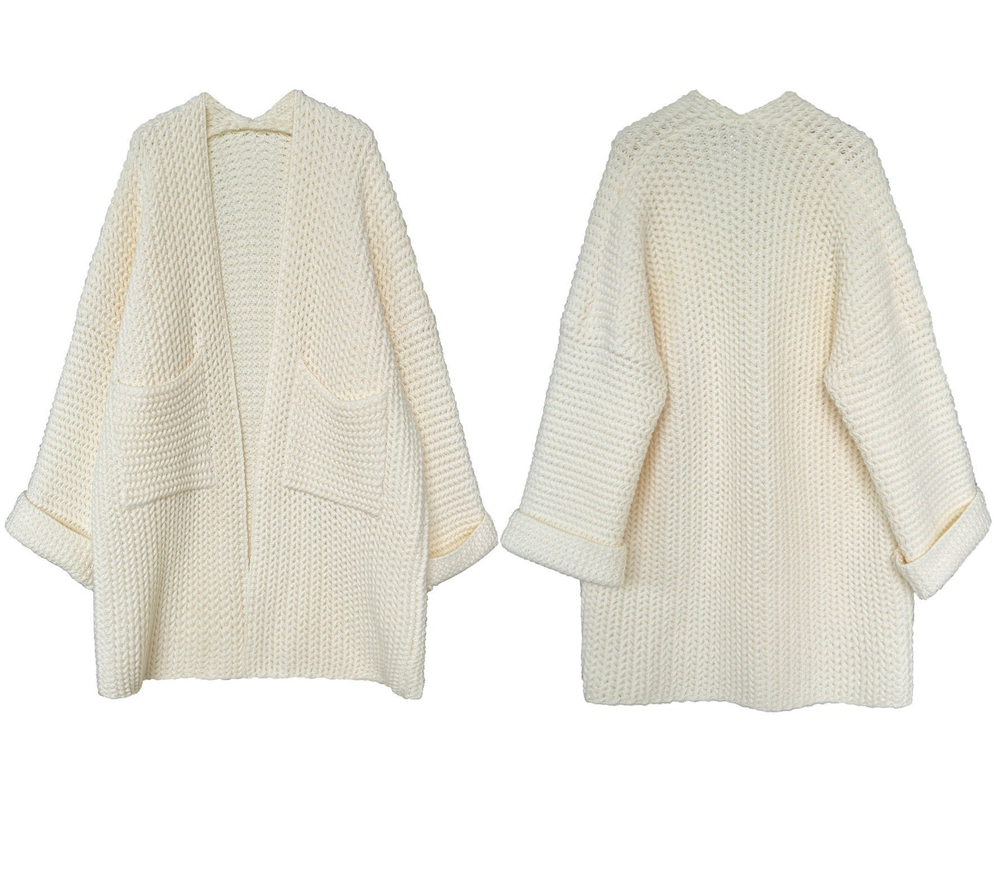 Loose Cotton Blend Pocket Cardigan