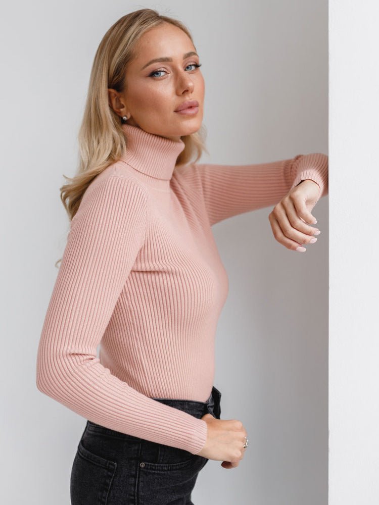 High-Neck Knit Pullover