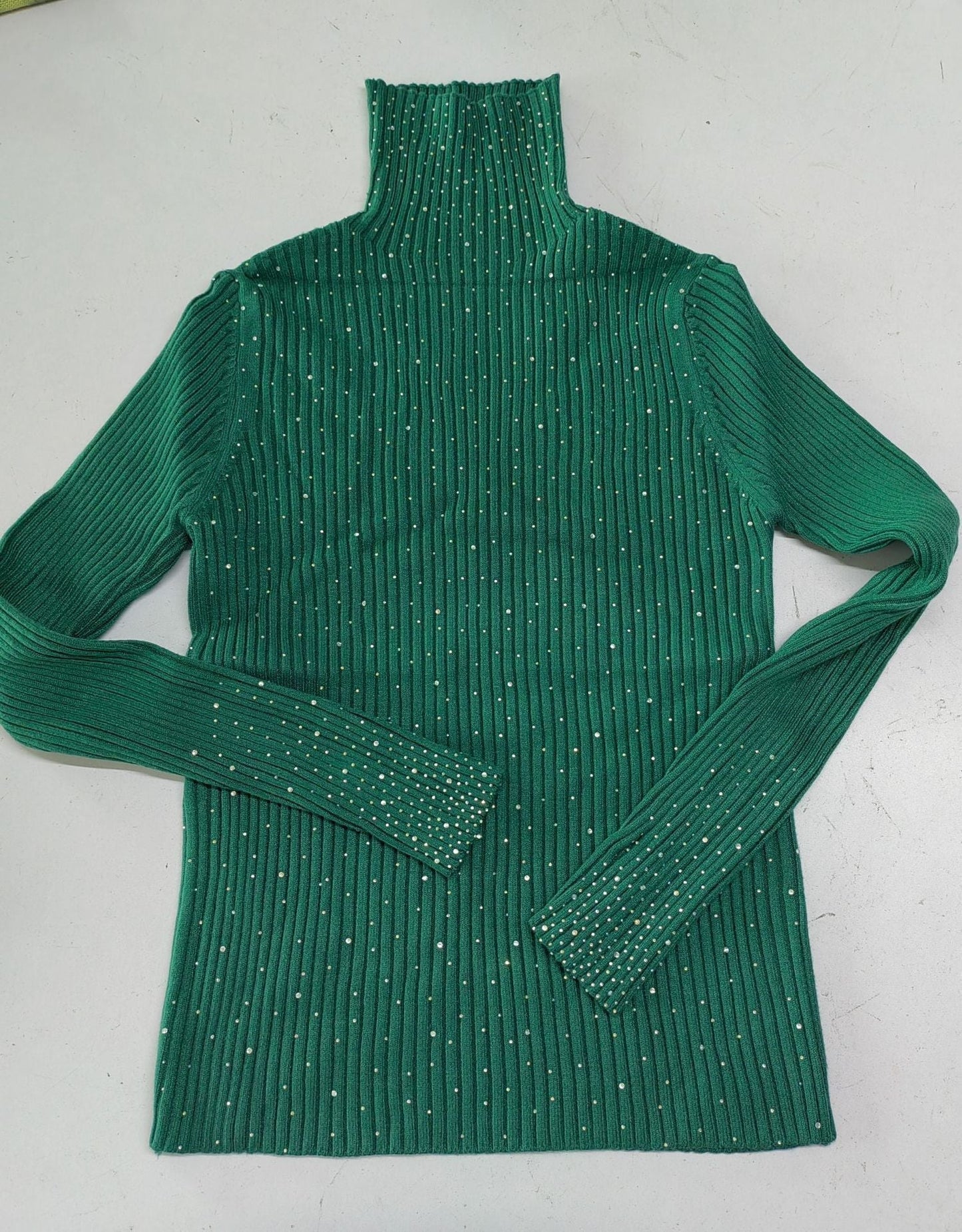 Thick Sequined High-Collar Pullover