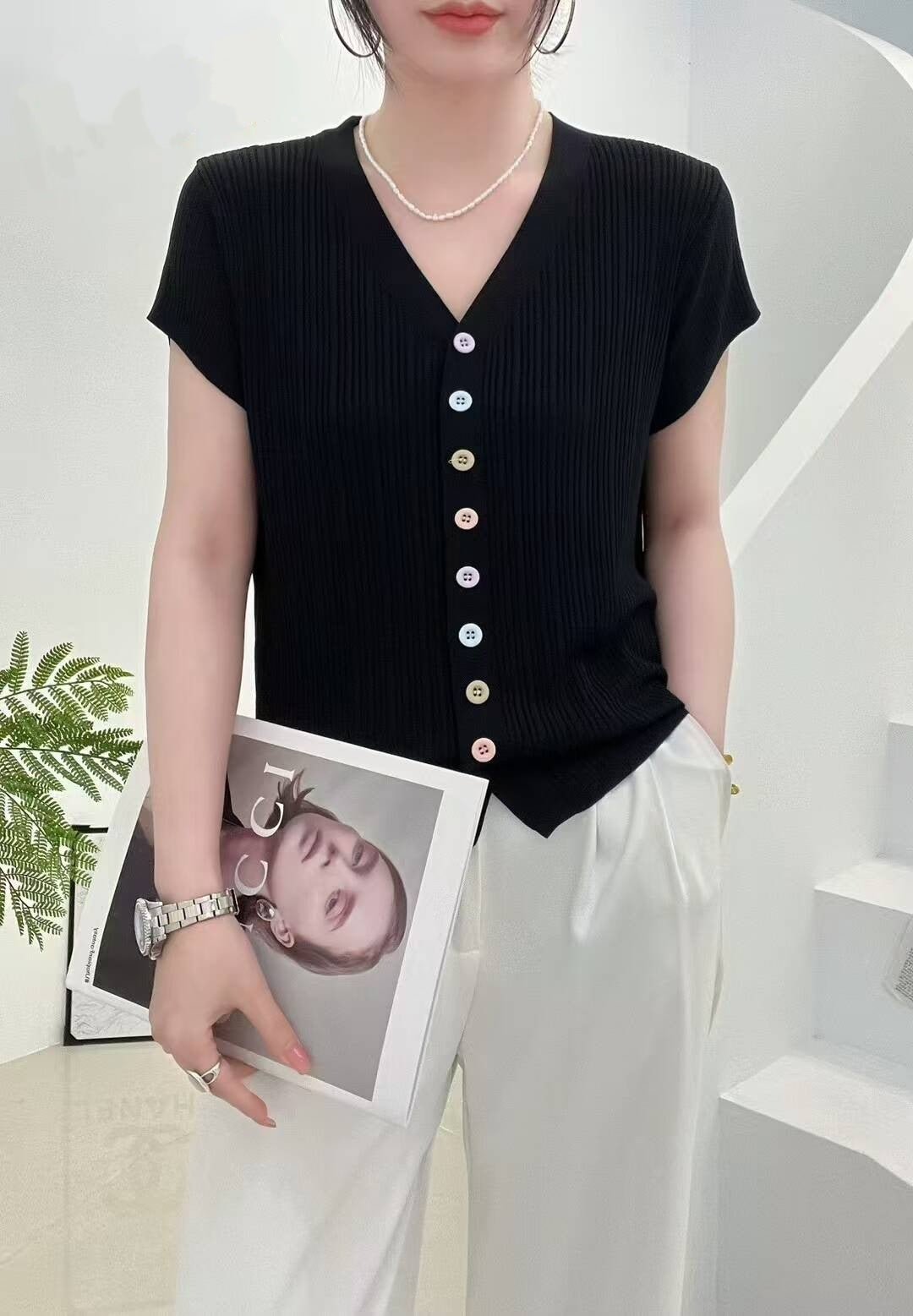 Soft Viscose Casual Short Sleeve Top