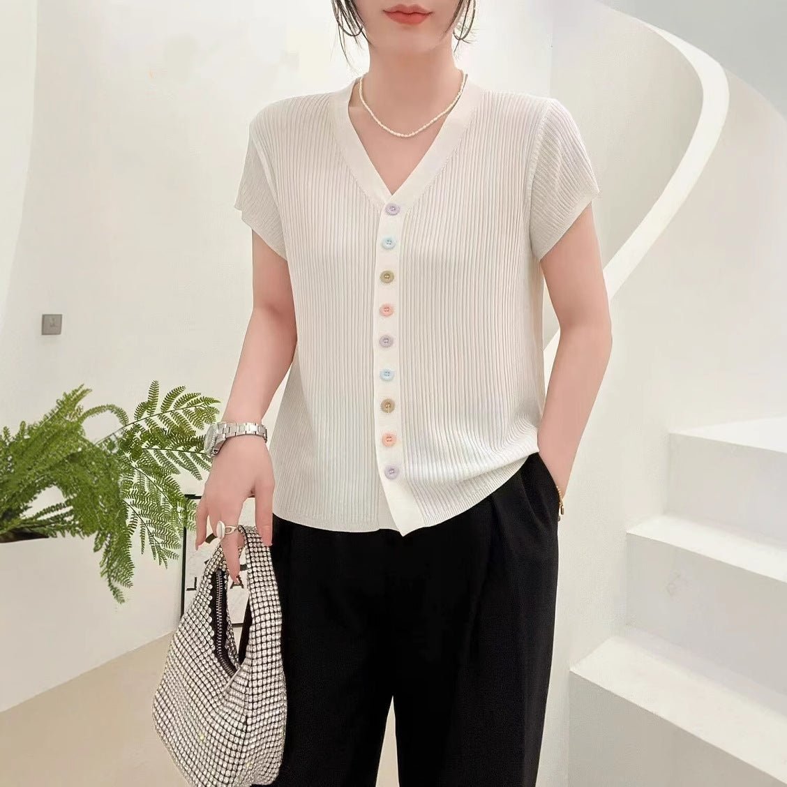 Soft Viscose Casual Short Sleeve Top