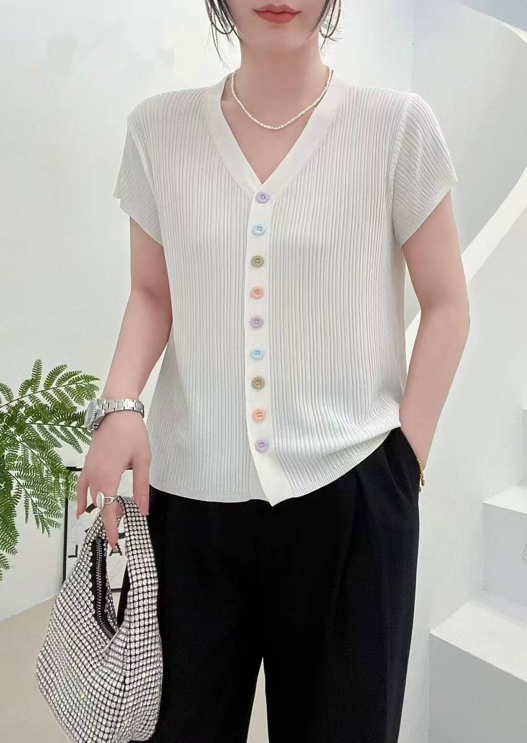 Soft Viscose Casual Short Sleeve Top