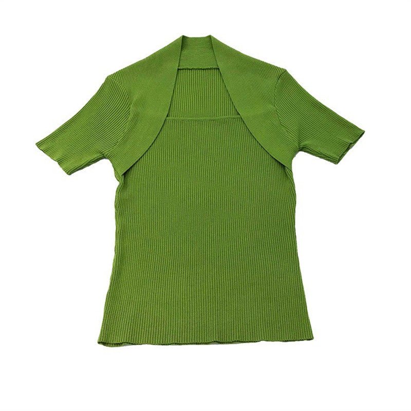 Slim Fit Bingshuang Silk Square Neck Top