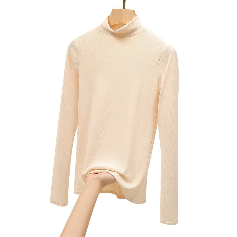 Semi-Turtleneck Bottoming Knit Top
