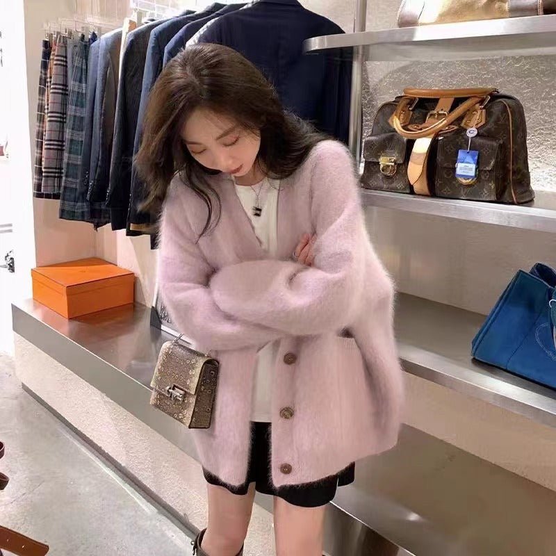 Korean Soft Waxy Knit Cardigan