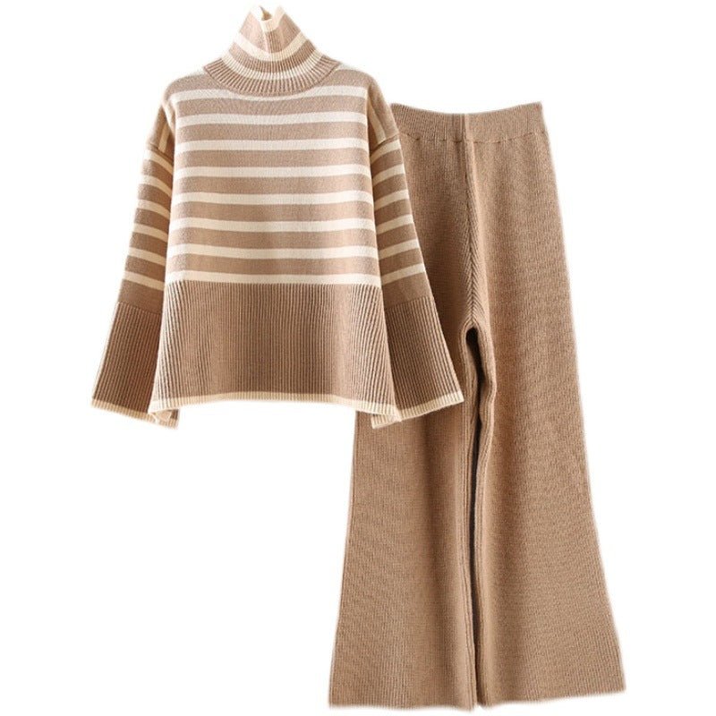 V-Neck Cardigan + Straight-Leg Trousers