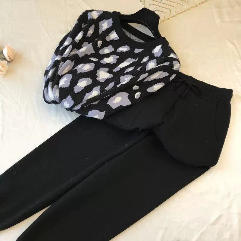 Leopard Pullover & Skinny Pants Set