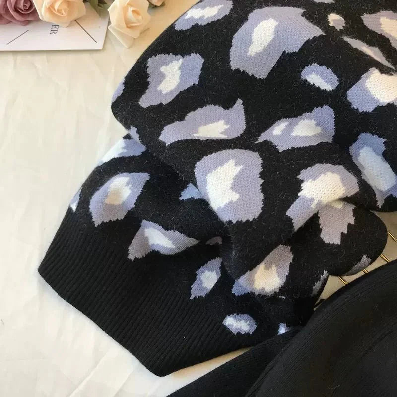 Leopard Pullover & Skinny Pants Set