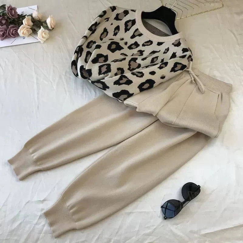 Leopard Pullover & Skinny Pants Set