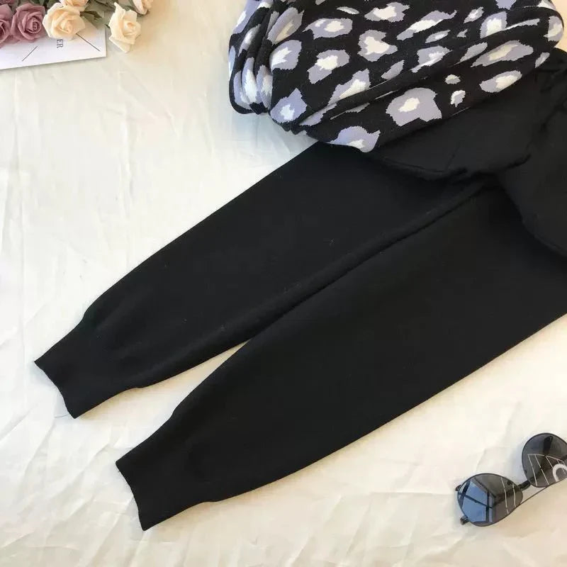 Leopard Pullover & Skinny Pants Set