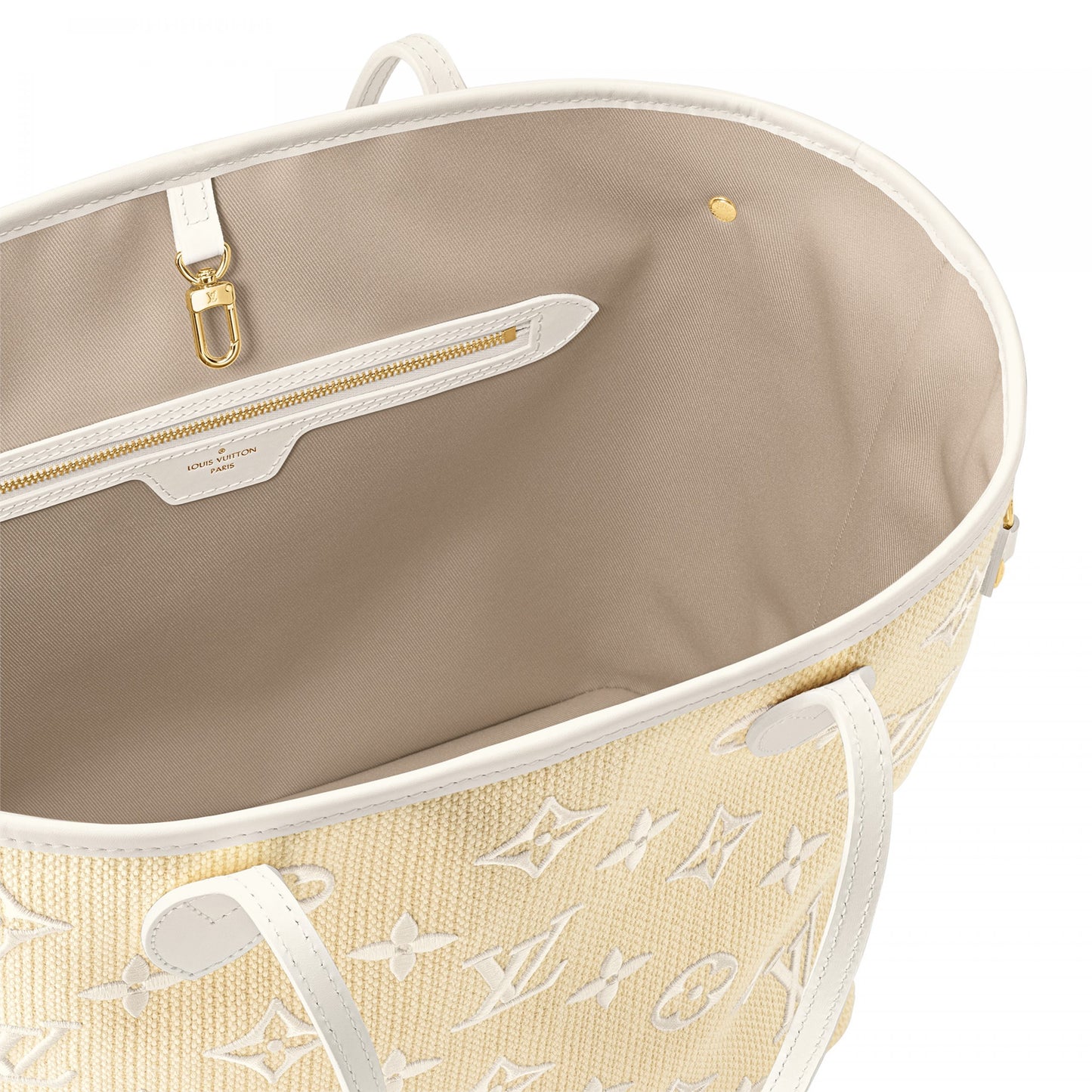 M22839 Neverfull MM Lotus Cotton White Beige