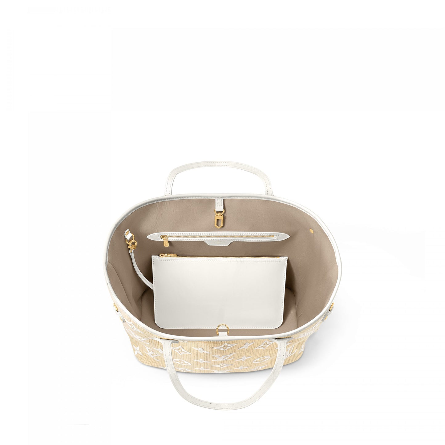 M22839 Neverfull MM Lotus Cotton White Beige