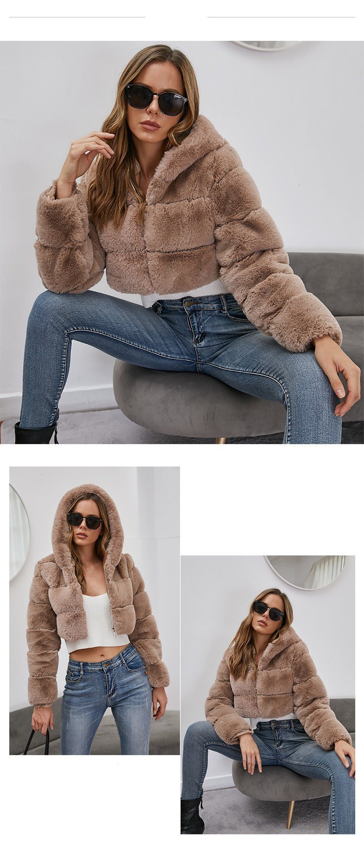 New Crop Faux Fur Coat