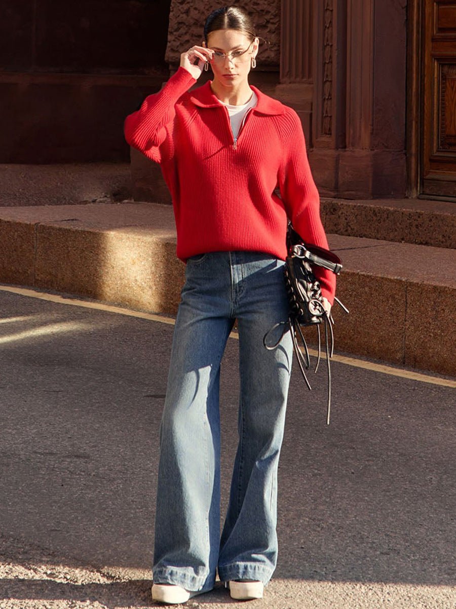 Casual POLO Collar Knit Pullover