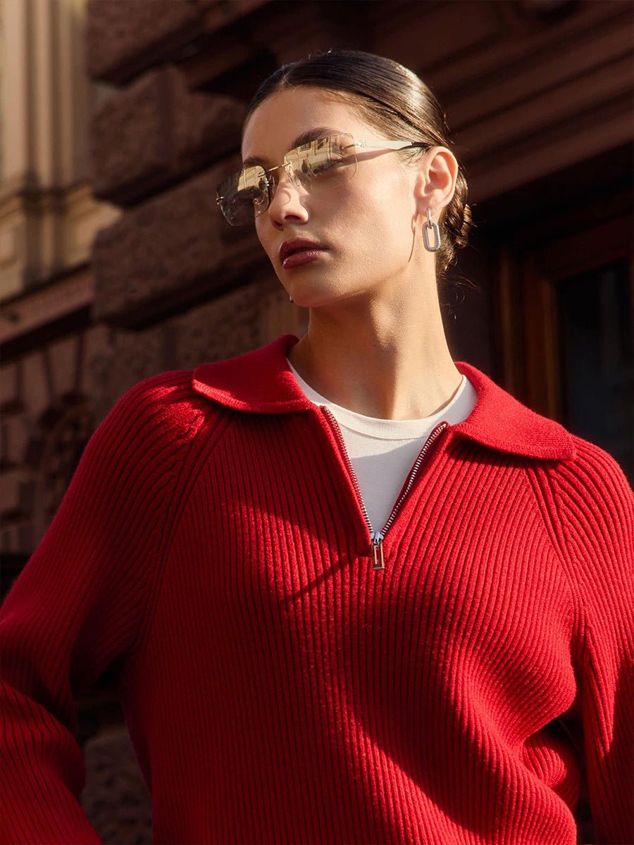 Casual POLO Collar Knit Pullover