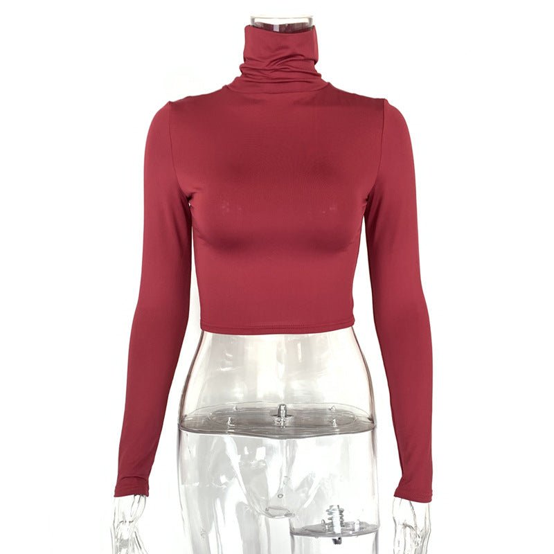 Slim S-xy Cropped High Neck Top
