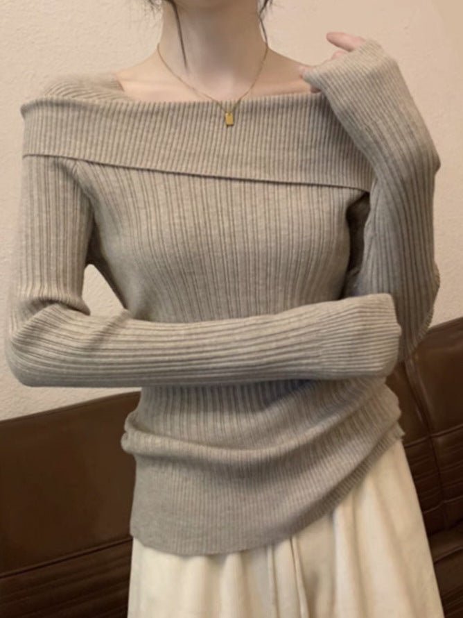 Irregular One-Shoulder Knit Top