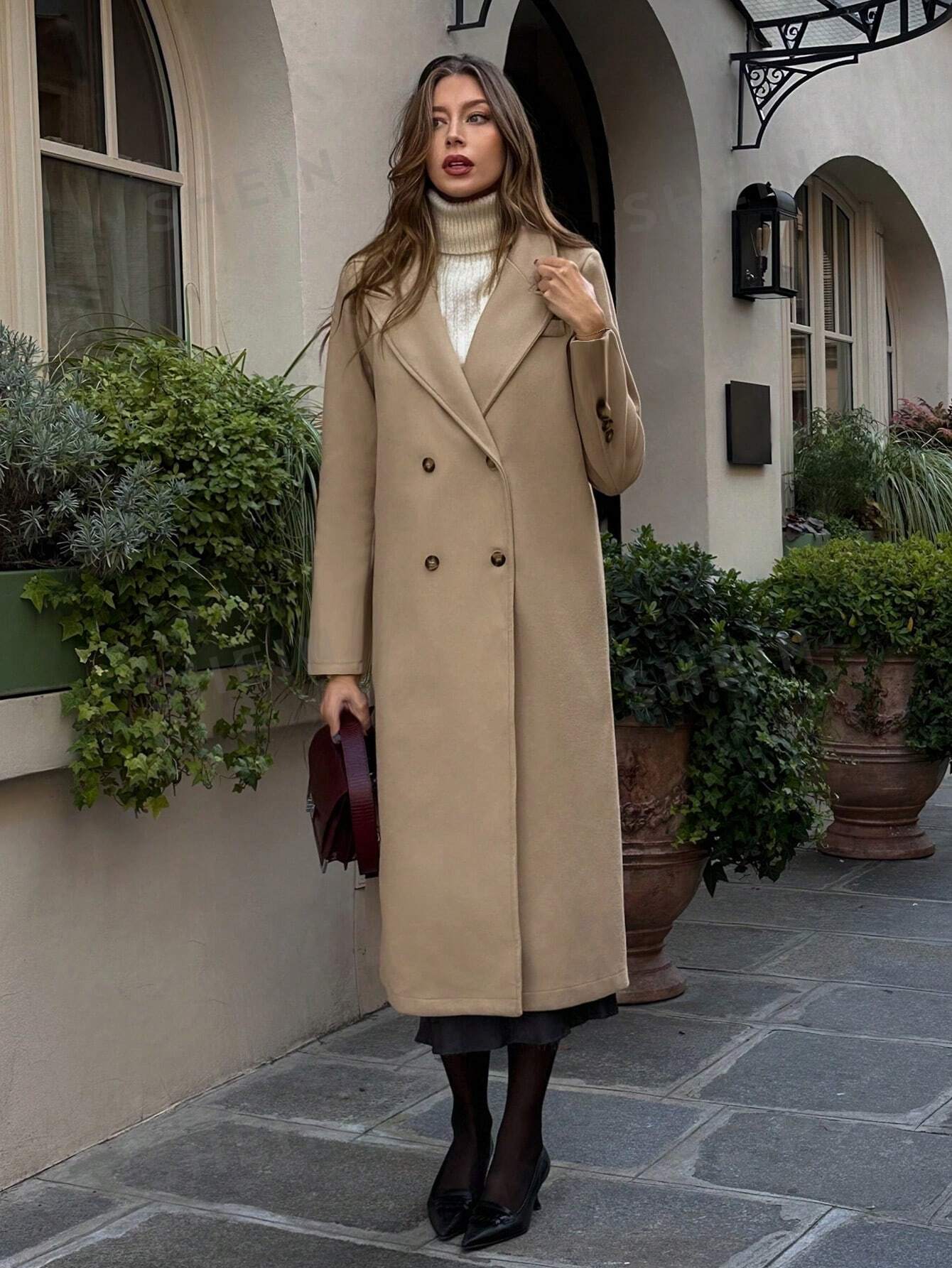 PariChic DB Stand Collar Coat