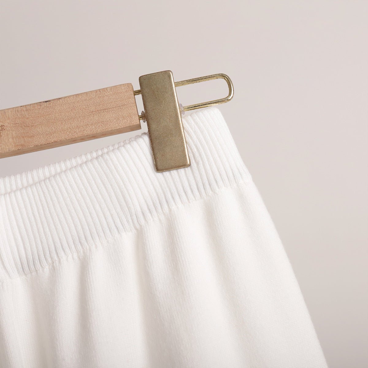 Polo Collar Knit Pullover & Wide Trousers Set