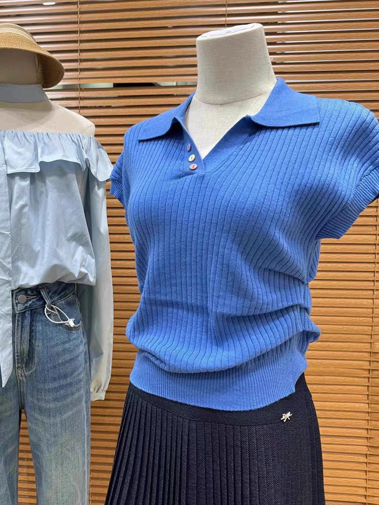 Slim Fit Polo Knit T-Shirt