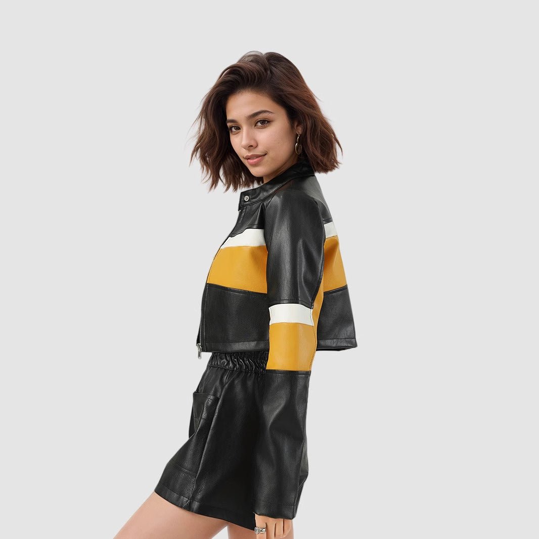 PU Contrast Short Jacket