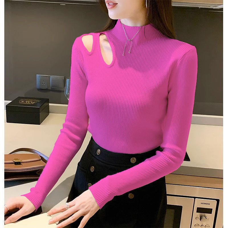 Slim Semi-Turtleneck Core-Spun Pullover (3335)