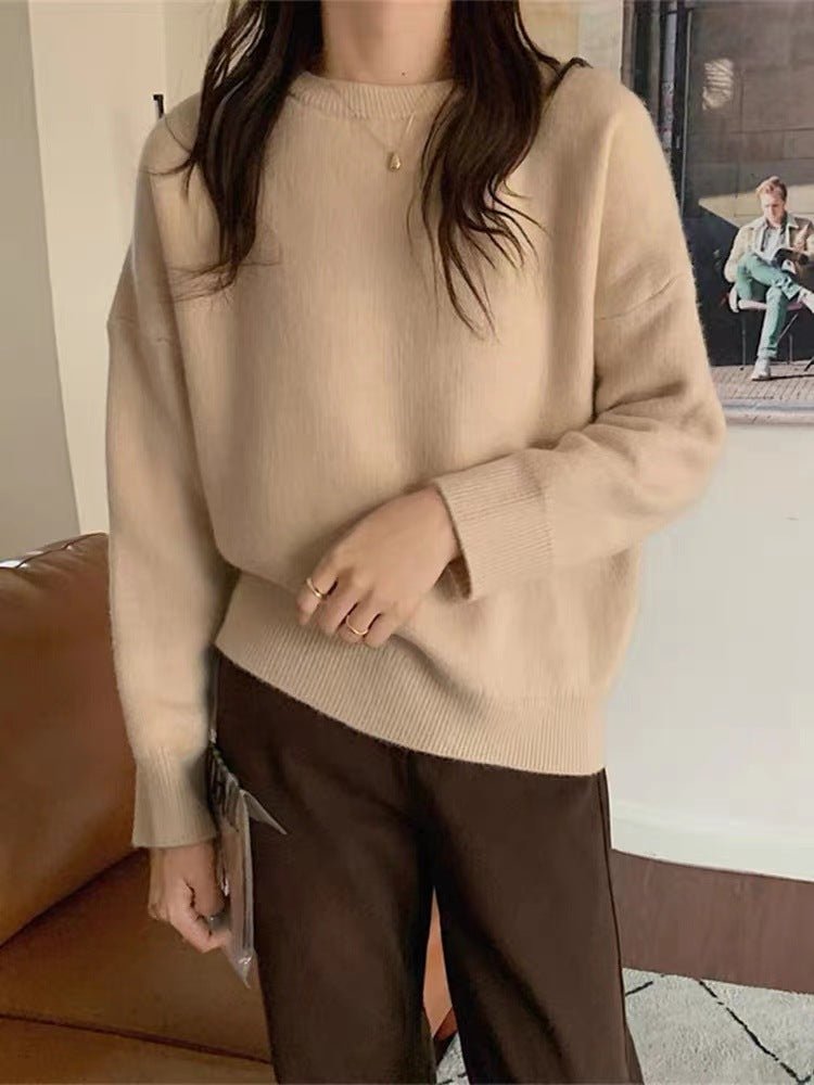 Loose Soft Solid Knit Pullover